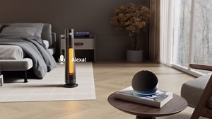 1500W PTC Ceramic Smart Space Heaters for Indoor Use, Portable Heater with Remote & App Control for Large Room, Office, ECO Modes, Safety Protection, 70° Oscillation, 12H Timer, Black, 1 Pack