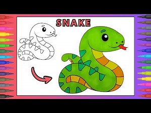 How to color a SNAKE | Easy COLORING for KIDS | MARKERS