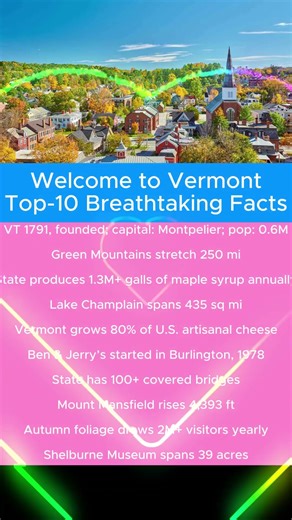 Welcome to Vermont: Top 10 Breathtaking Facts #USA #state #Vermont