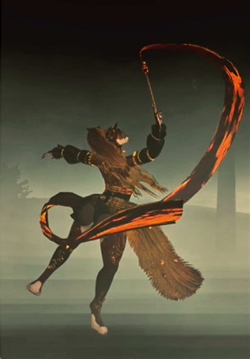 As I go back to rewatch this video, it feels like I was painting the world around me with this ribbon. I honestly really enjoy using just a single ribbon. Sometimes two can be a lot. I enjoy the lines and shapes I can create with just one! #ribbondance #flowarts #vrdance #vrchatdance #vrchatfurry