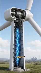 How a Wind Turbine Generates Electricity. #howitworks #shorts #turbine