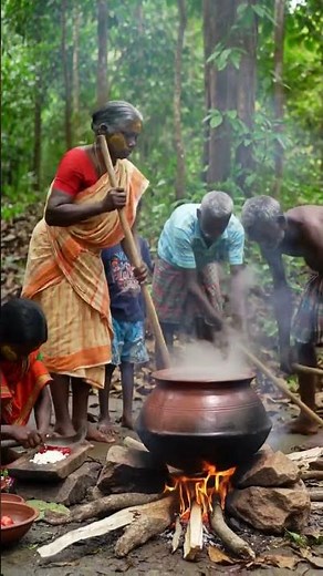 👉Tribal Village Cooking | Traditional Food Preparation in Clay Pot | Authentic Outdoor Cooking #100k