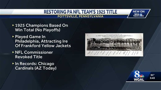 PA state senator wants NFL to return championship title to 1925 Pottsville Maroons