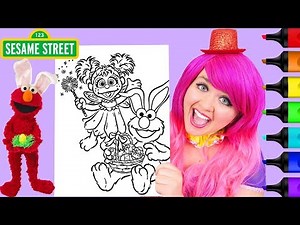 Coloring Easter Elmo & Abby Sesame Street Coloring Page Prismacolor Markers | KiMMi THE CLOWN