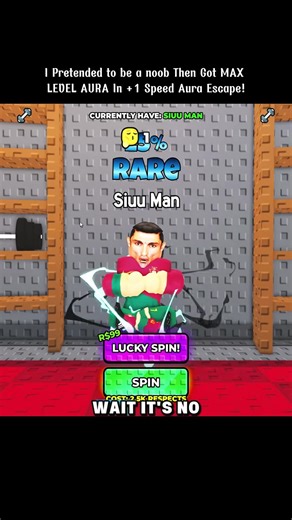 I Pretended to be a noob Then Got MAX LEVEL AURA In 1 Speed Aura Escape! Part 3 #roblox #robloxgames #robloxfyp #brainrot