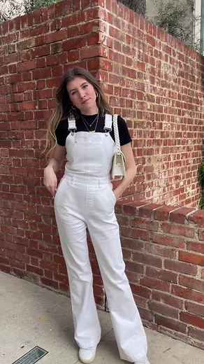 Stylish White Overalls Outfit for Spring