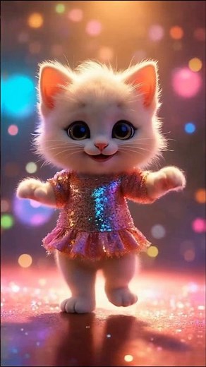 Hilarious Disco Kitten Dance Party! 😺💃✨ #cat #viral #funny