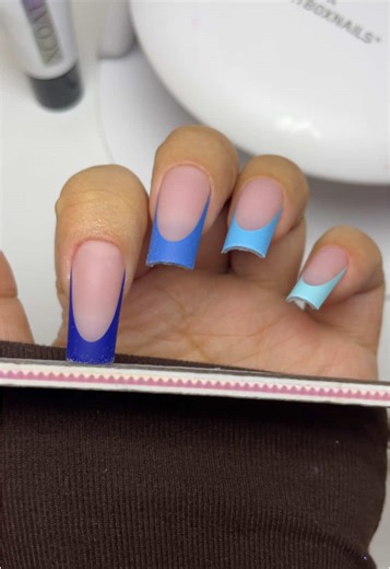 Record of my nails done #nailsdone #nails #asmr #blue #nails #fyp #viral #trendy