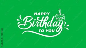 happy birthday green screen for happy birthday card, banner, or other birth day concept. 4k video chroma key.