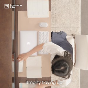 4.8K views · 867 reactions | I’m celebrating simplicity and purpose with Transformer Table. Table to Desk — a piece that effortlessly transforms from a ️ dining table into  two desks in just seconds. It’s the perfect way to balance work and life — one joyful transformation at a time. 律‍♀️ Less clutter, more function. Let’s spark joy together. ✨  Offer ends soon — bring purpose home now. | Marie Kondo | Facebook