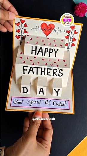 DIY Father's Day Pop Up Card! 💙 Father's Day Card #diy #fathersday #shorts