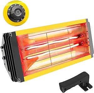 Infrared Paint Curing lamp, 2000W 110V Shortwave Infrared Heat Lamp with Timer, Handheld Paint Dryer Lamp, Body Repair Paint Tools