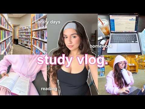 productive study days in my life 📓🎧 | library studying, reading, & getting my life together