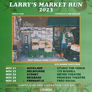 In just over two weeks, Larry June takes the stage  From his signature adlibs to his health-conscious hustler mentality, Larry's music is full of free game and financial advice with charisma to spare. Don’t miss your chance to see Larry June in November with special guest D V M E.  Fri 24 Nov  Remaining tickets @ https://cntury.co/LARRYJUN23 | The Metro Theatre | Facebook