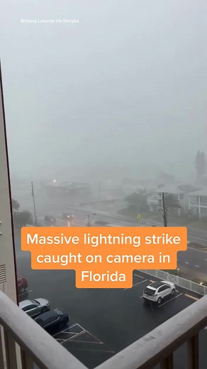 Intense Close-up Video of a Massive Lightning Strike in Pinellas County, Florida