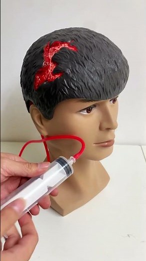 Wearable Scalp Wound Moulage with Bleeding Simulation #scalpwound