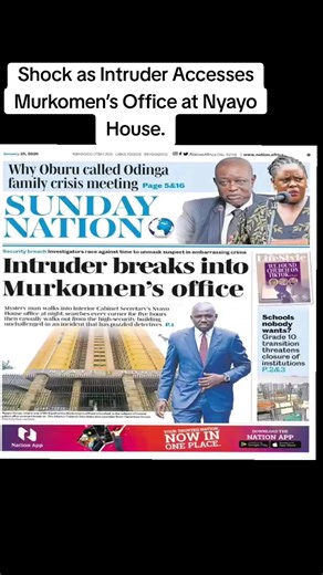 Intruder Enters Murkomen's Office at Nyayo House for 5 Hours