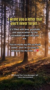 9.4K views · 244 reactions | It’s filled with love, gratitude, and everything I feel for you. You’ve made my life so much better. ❤️ #messagesfromtheheart #lovequotes #gratefulheart #truelove #deepfeelings #romanticwords | Messages from the heart | Facebook