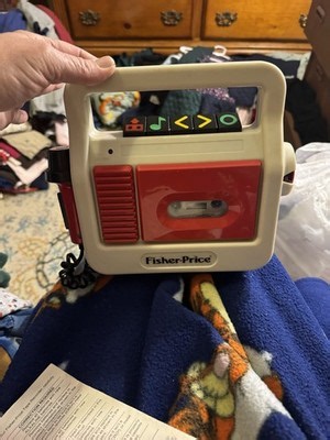 Fisher Price Cassette Tape Player Recorder with Mic White Red 1987 Works | eBay