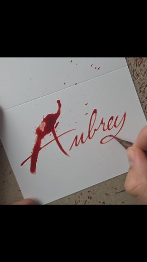Splatter Calligraphy Name Request from the Y T comment section #art #horror #oddlysatisfying #asmr #calligraphy #satisfying #fyp