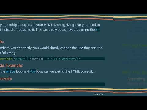Understanding JavaScript Loops: Outputting Results to innerHTML
