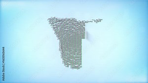 Namibia Flags zooming in and Forming the country border map intro which is useful for news, political events, sports intros and presentation.