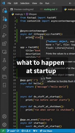 Running Tasks On StartUp and Shutdown using FastAPI Lifespan Events #pythonprogramming #fastapi