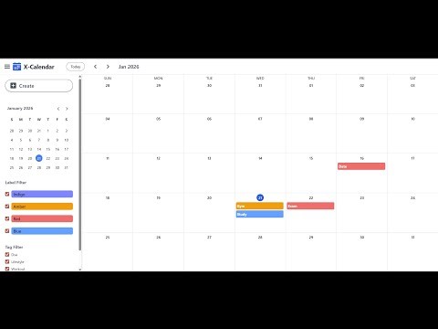 X-Calendar (event calendar) like Google Calendar