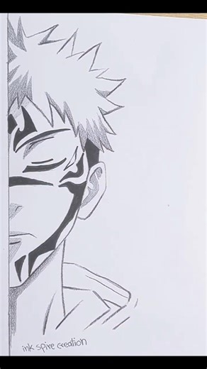 Draw Anime Face in 60 Seconds 🔥 Beginner Sukuna Tutorial #shorts #animedrawing #drawingtutorial