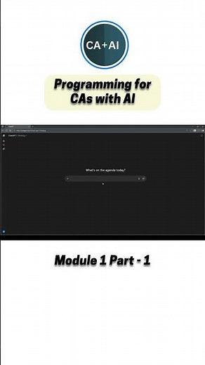 Programming for CAs with AI - Module 1 | Part 1