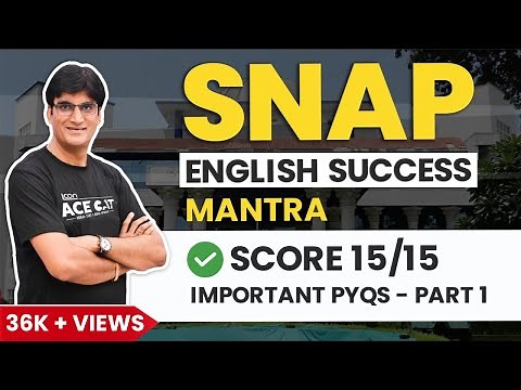 Boost SNAP General English Score | Solving Imp PYQs | Score 15/15 With These Simple Tips