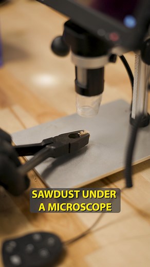 Do you know what sawdust looks like under a microscope? Watch and find out! #woodworking #discovery #science #joinery #wood #amazing #relaxing #woodworker | JessEm Tool Company