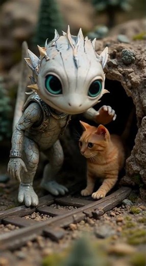 🎥 Alien & Cat Edition 🧵🛤️異星人と猫の物語 🎬🌠#cute #alien #shorts #viral