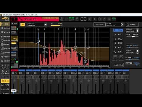 Using The Real Time Analyzer aka, RTA On The Behringer Wing Rack. Firmware 3.0.6-27.