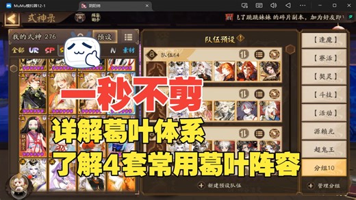 一秒不剪：详解葛叶体系，了解4套常用葛叶阵容
