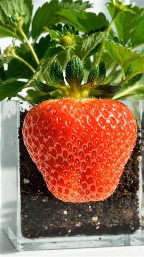 🍓 Amazing Strawberry Plant Growing Journey | From Flower to Fruit #Shorts