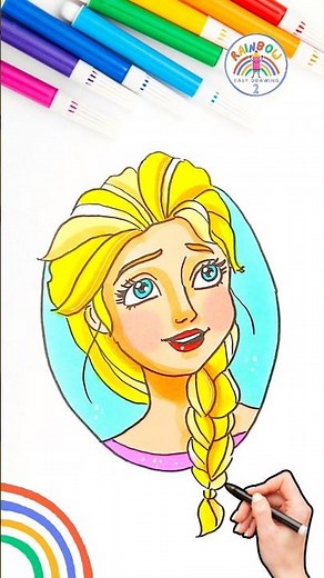 Elsa FROZEN | Learn to Draw FROZEN Elsa and Anna Easy 🌈👸🏼 #disney #FROZEN #princess #shorts