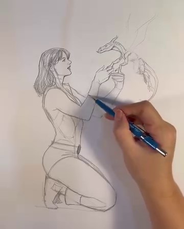 5K views · 590 reactions | Kitty Pryde and Lockheed drawing demo. For all you newer comic book collectors out there, Lockheed is Kitty Pryde’s pet dragon. Lockheed first appeared in Uncanny X-Men #166 and really bonded with Kitty Pryde in Uncanny X-Men #168. You can see all my drawing videos on my YouTube channel: YouTube.com/@frankchoartist New drawing and art tutorial videos EVERY WEDNESDAY. This sketch took about 40 minutes to draw in real time. | Frank Cho | Facebook