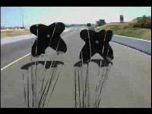 Vue arrière d'un dragster