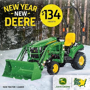 187K views · 113 reactions | Your Home Team at Ag-Pro always comes through with a deal during the New Year, New Deere sales event! Get a 1023E tractor and loader for just $134/mo. | Ag-Pro | Facebook