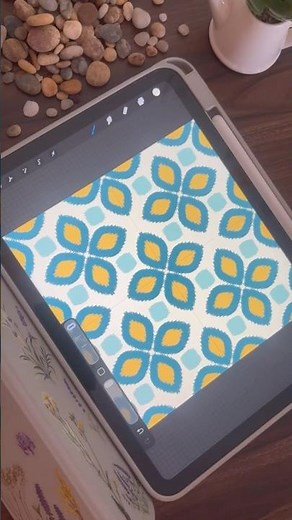 Ikat Seamless Pattern Design | Teal Blue & Ochre Repeat Pattern #patterndesign #seamlesspattern