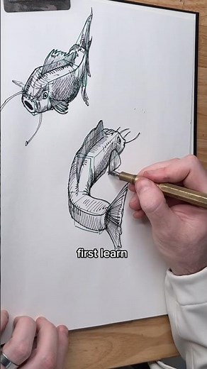 How to draw a fish using simplified shapes.
