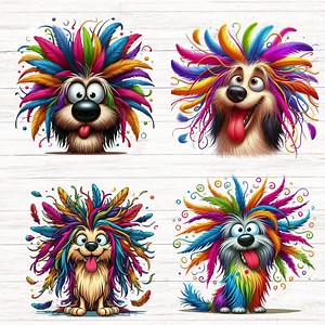 25 verrückte Hund, digitale Clipart. Bunte Clipart, Hund Clipart. Digitaler Download. Digitaler Download. - Etsy.de