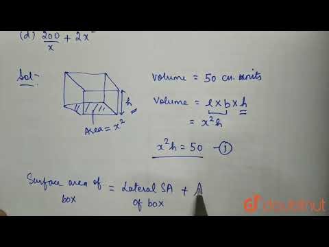 A rectangular box with an open top is constructed from cardboard to have a square base of area x...