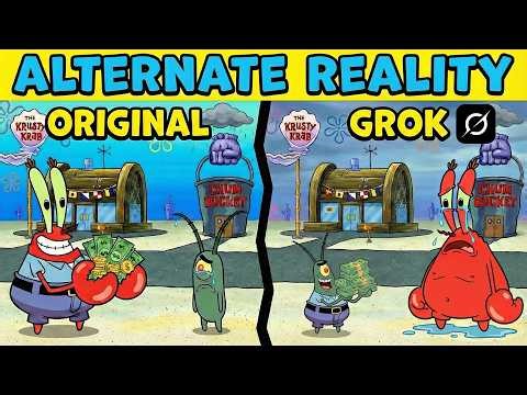 Grok Remake iconic Scenes From SpongeBob But Alternate Reality