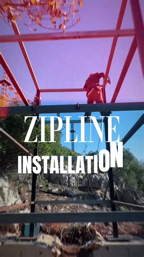 ZIPLINE INSTALLATION 👆 #extremepro #playgroundequipment #zipline #parks #lebanon