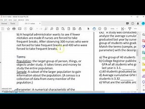 OpenStax Intro Stats Ch 1.1 Terms