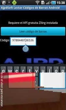 AjpdSoft Lector Códigos de Barras Android en Samsung Galaxy S