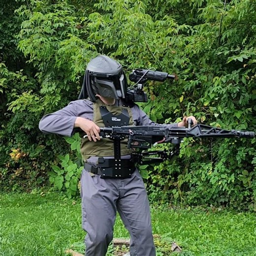 Predator shoulder cannon/ m56 airsoft build test