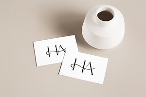 HA Monogram Wedding Logo: Modern Minimalist Design (digital Download) - Etsy